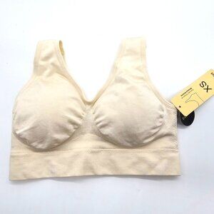 Truekind® Everyday Throw-on Wireless Bralette Cream Size XS NWT